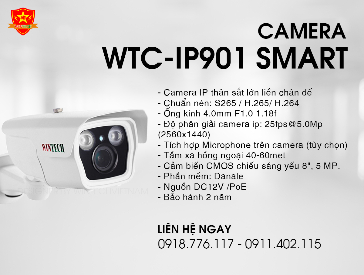 Camera WTC IP901H - MIC+POE - 4.0MP