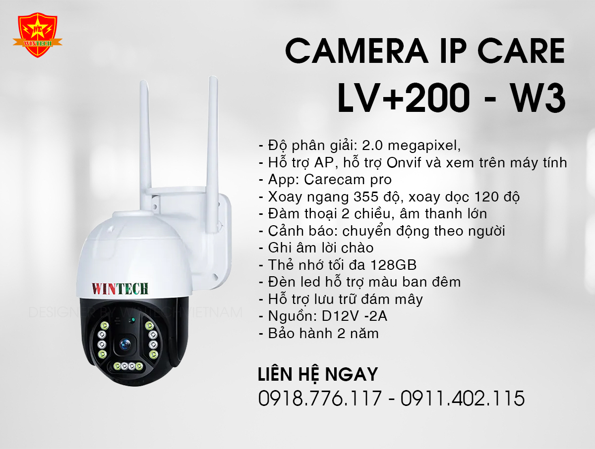 Camera IP Care LV+200 - W3 dạng PTZ